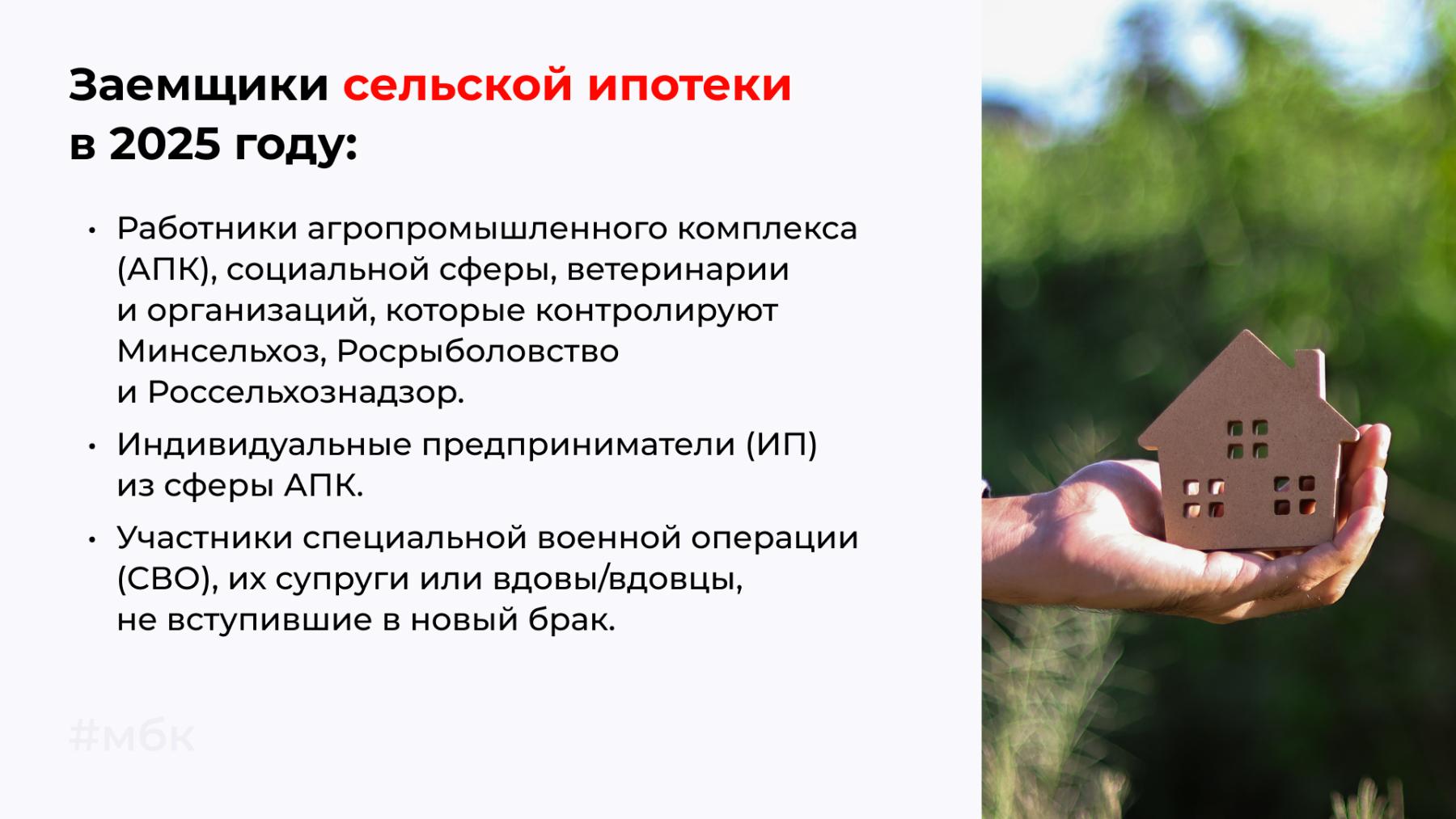 Заемщики сельской ипотеки в 2025 году