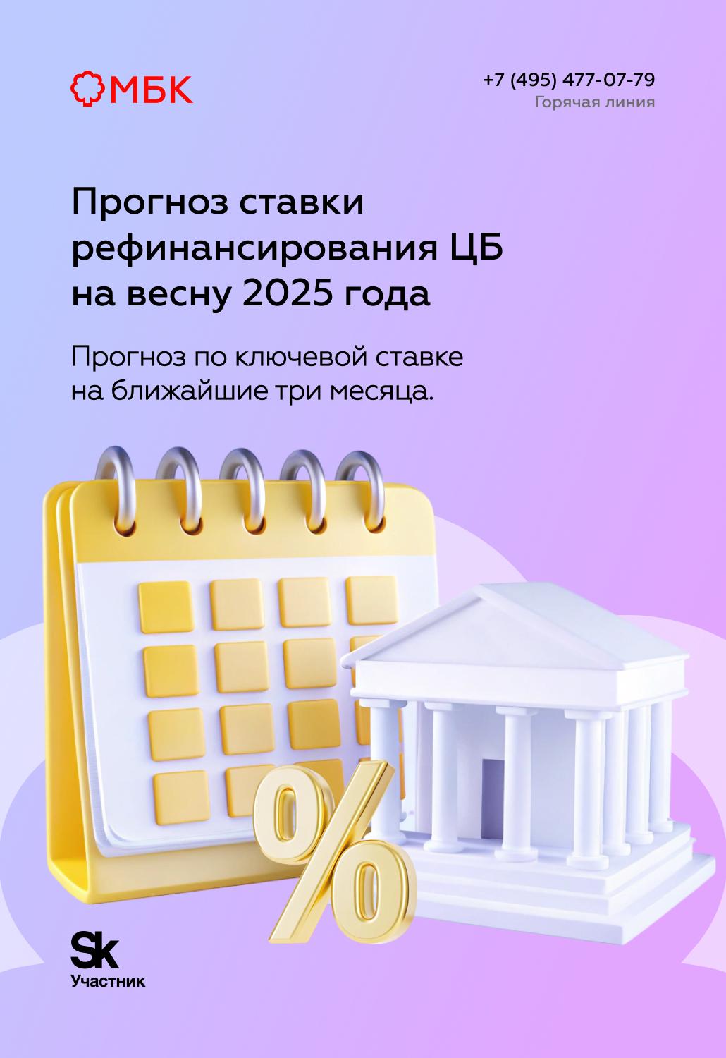 Какой будет ключевая ставка рефинансирования ЦБ весной 2025 года?